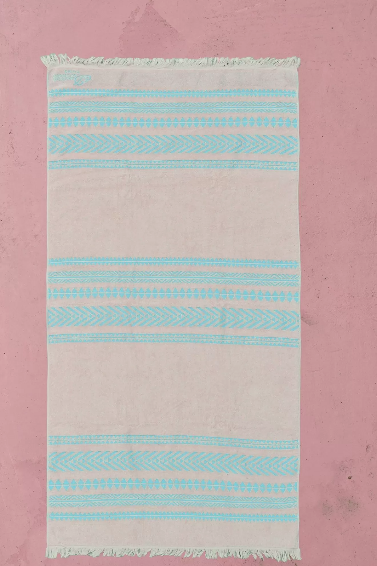 Discount Devotion TWINS Beach Towel-B.Blue/Offwhite