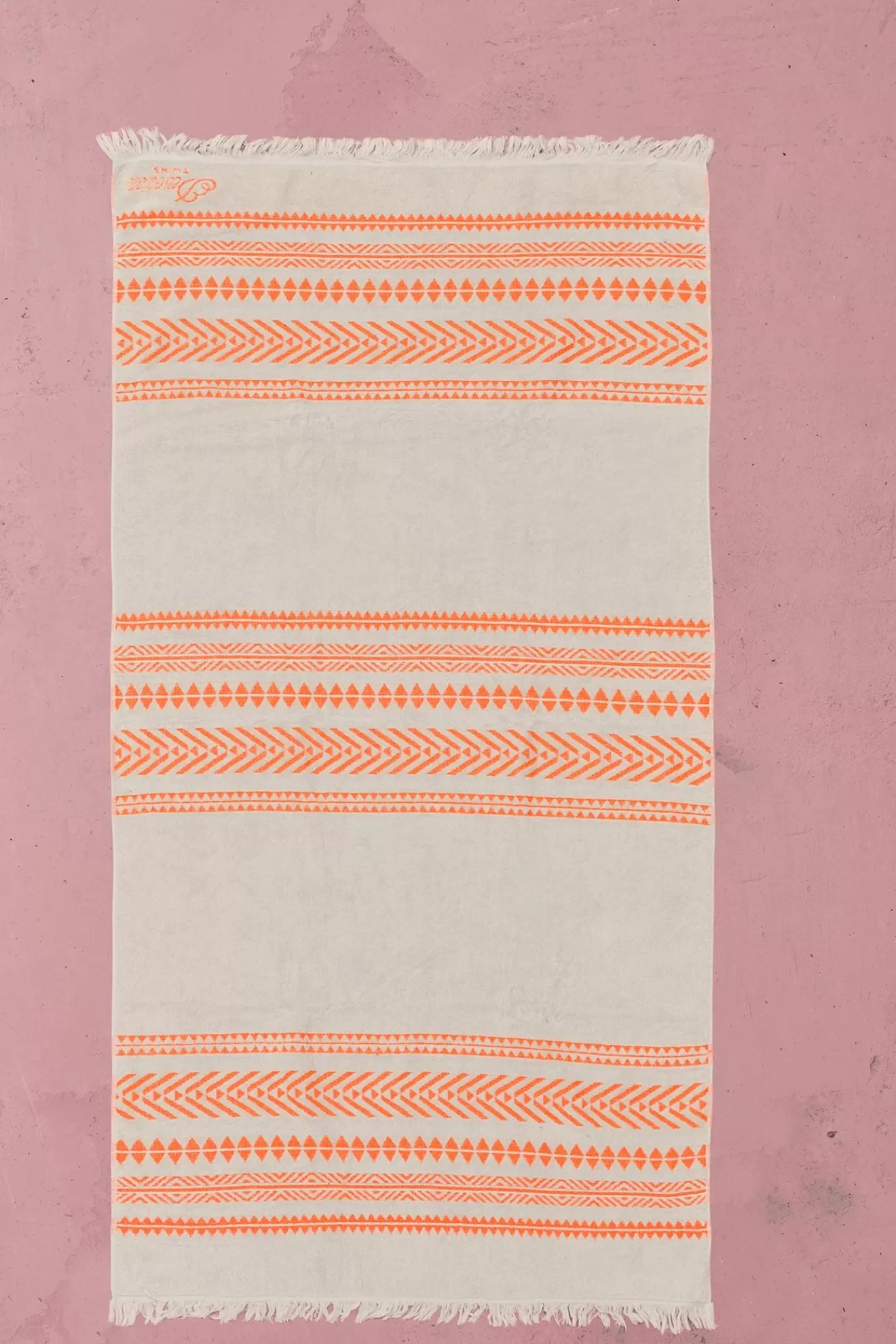 Cheap Devotion TWINS Beach Towel-N.Orange/Offwhite